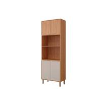 Paneleiro de Cozinha Modulado Divina Torre Quente c/ 4 Portas 2 Fornos 70cm Freijo/Off White - MGM