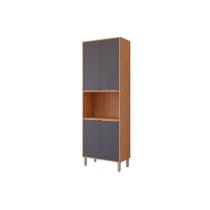 Paneleiro de Cozinha Modulado Esplêndida Torre Quente c/ 4 Portas e 1 Nicho p/ Forno 70cm Freijo/Titanium - MGM