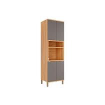 Paneleiro de Cozinha Modulado Sauvignon 1 Forno c/ 4 Portas 70cm Amendoa/Chumbo - Ronipa