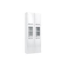 Paneleiro de Cozinha Modulado Topázio 6 Portas (2 c/ Vidro) Branco - Telasul