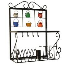 Paneleiro de Parede Escorredor de Pratos, Copos e Talheres de Ferro