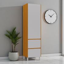 Paneleiro/Dispenseiro 2 Portas 1 Gaveta Altura 230cm 100% MDF Dobradiça Slow Motion Lúmina Itatiaia Cinza/Cinamomo/Fendi