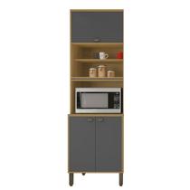 Paneleiro Dortmund 4 Portas e 1 Prateleira Carvalho Americano/Grafite