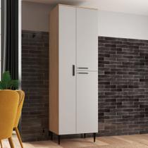 Paneleiro Duplo 3 Portas 65cm Oak/Cinza Urbano - Amália Móveis Sul