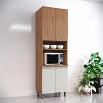 Paneleiro Duplo com Torre Quente 1 Forno 4 Portas 715mm Yasmin Espresso Móveis