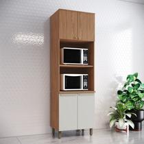 Paneleiro Duplo com Torre Quente 2 Fornos 715mm Yasmin Espresso Móveis