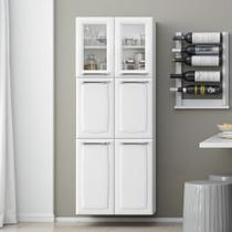 Paneleiro Duplo em Aço em Aço 6 Portas 2 de Vidro 4 Prateleiras Luce Itatiaia