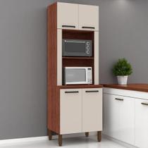 Paneleiro Duplo Forno sem gaveteiro Ametista Nogueira Off White Paneleiro Duplo Forno sem gaveteiro Ametista Nogueira Off White