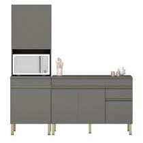 Paneleiro e Balcão Gabinete com Tampo 150cm Lina K02 Gris - Mpozenato