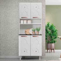 Paneleiro em Aço Mirage 4 Portas 3 Prateleiras Branco - Telasul