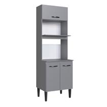 Paneleiro Forno Duplo 3 Portas Light Cinza Paneleiro Forno Duplo 3 Portas Light Cinza