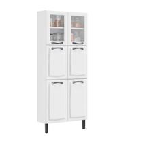 Paneleiro Itatiaia em Aço Branco 6 Portas 2 Vidros New Premium
