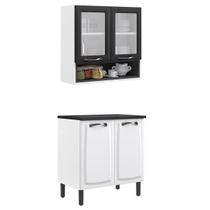 Paneleiro Itatiaia em Aço Branco e Grafite 4 Portas 2 Vidros New Premium Paneleiro Itatiaia em Aço Branco e Grafite 4 Portas 2 Vidros New Premium