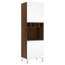 Paneleiro Jade 70 cm com Nicho para Microondas 4 Portas Branco Polar Espresso Móveis