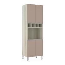 Paneleiro Luciane 70cm Nicho Microondas 4 Portas e 1 Nicho Lis