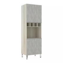 Paneleiro Luciane 70cm Nicho Microondas 4 Portas e 1 Nicho Lis