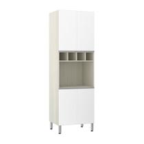 Paneleiro Luciane 70cm Nicho Microondas 4 Portas e 1 Nicho Lis