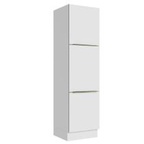 Paneleiro Madesa Lux 60 cm 3 Portas - Branco/Branco Veludo