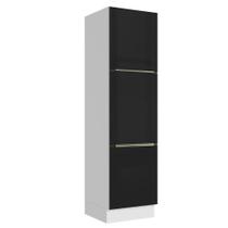 Paneleiro Madesa Lux 60 cm 3 Portas - Branco/Preto