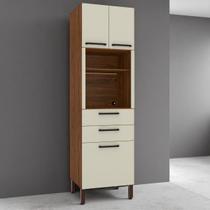 Paneleiro Micro 2 Gaveteiro Lapis Nogueira Off White