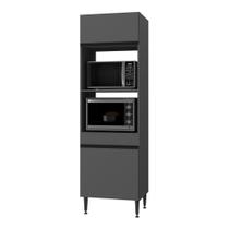 Paneleiro para Forno e Micro-ondas Milano MP2393 2 Portas 5 Prateleiras MDP-MDF 61,5cm Cinza Grafite Paneleiro para Forno e Micro-ondas Milano MP2393 2 Portas 5 Prateleiras MDP-MDF 61,5cm Cinza Grafite