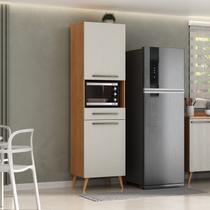 Paneleiro para Microondas 2 Portas 1 Gaveta 2 Prateleiras Favorita Marrom/Cinamomo/Areia