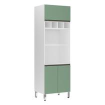 Paneleiro Perola 70 Cm Duplo Nicho Branco C/ Verde