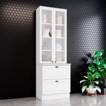 Paneleiro Simples 2 Portas de Vidro 2 Gavetas Americana Paneleiro Simples 2 Portas de Vidro 2 Gavetas Americana