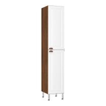 Paneleiro Simples 40cm 2 Portas Safira Nogueira C/Branco