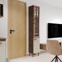 Paneleiro Simples Modulado Com Vidro Fidelitá Lisboa 35cm 2 Portas Noce/Off-White Paneleiro Simples Modulado Com Vidro Fidelitá Lisboa 35cm 2 Portas Noce/Off-White