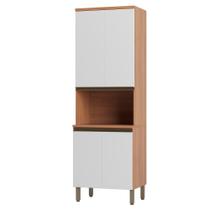 Paneleiro Telasul Macadâmia 70cm Para Micro 4 Portas Freijó e Branco