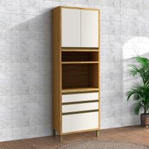 Paneleiro Tempranillo 3 Portas 2 Gavetas 100% Mdf Amêndoa/Off White - Rio Doce Paneleiro Tempranillo 3 Portas 2 Gavetas 100% Mdf Amêndoa/Off White - Rio Doce