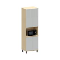 Paneleiro Torre 70 cm 4 Portas e 1 Nicho para Microondas Aura Luciane Moveis Paneleiro Torre 70 cm 4 Portas e 1 Nicho para Microondas Aura Luciane Moveis