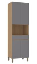 Paneleiro Torre 70 cm com 1 Nicho para Microondas 4 Portas e 1 Gaveta Slim Luciane Moveis
