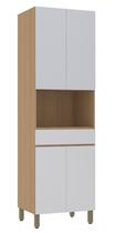Paneleiro Torre 70 cm com 1 Nicho para Microondas 4 Portas e 1 Gaveta Slim Luciane Moveis