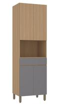 Paneleiro Torre 70 cm com 1 Nicho para Microondas 4 Portas e 1 Gaveta Slim Luciane Moveis