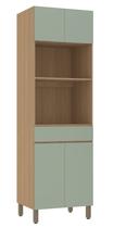 Paneleiro Torre 70 cm com 2 Nichos para Microondas 4 Portas e 1 Gaveta Slim Luciane Moveis