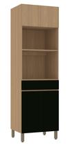 Paneleiro Torre 70 cm com 2 Nichos para Microondas 4 Portas e 1 Gaveta Slim Luciane Moveis