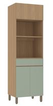 Paneleiro Torre 70 cm com 2 Nichos para Microondas 4 Portas e 1 Gaveta Slim Luciane Moveis