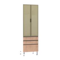 Paneleiro Torre 70cm 2 Portas com Vidro Reflecta Bronze 2 Gavetas 1 Gavetão Pérola Luciane Móveis Paneleiro Torre 70cm 2 Portas com Vidro Reflecta Bronze 2 Gavetas 1 Gavetão Pérola Luciane Móveis