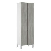 Paneleiro Torre 70Cm 5 Prateleiras Pérola Branco C/ Concreto