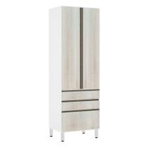 Paneleiro Torre 70Cm E Pérola Branco Com Legno Crema