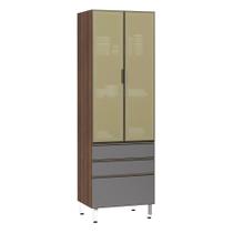 Paneleiro Torre 70Cm Inox Bronze Dourado C/ Cinza Puro