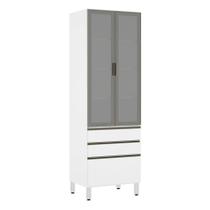 Paneleiro Torre 70Cm Prata Pérola Branco Paneleiro Torre 70Cm Prata Pérola Branco