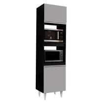 Paneleiro Torre Quente 02S Ruth 56Cm Preto Cinza