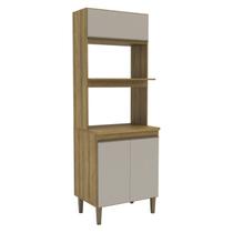Paneleiro Torre Quente 3 Portas e 2 Nichos 70cm 2416 Yescasa Marrom/Mel/Arenas