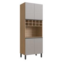 Paneleiro Torre Quente 4 Portas 1 Nicho para Forno e Adega Marrom/Montana/Fumê Paneleiro Torre Quente 4 Portas 1 Nicho para Forno e Adega Marrom/Montana/Fumê