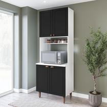 Paneleiro/Torre Quente 4 Portas 2 Nichos para Forno e Utensílios com 80 cm Pérola Yescasa Preto/Branco Paneleiro/Torre Quente 4 Portas 2 Nichos para Forno e Utensílios com 80 cm Pérola Yescasa Preto/Branco