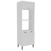 Paneleiro Torre Quente 70cm com 3 Portas e 2 Nichos 2322 Provençal Yescasa Branco