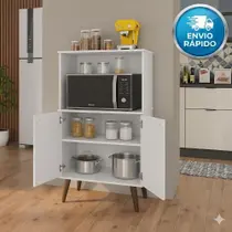 Paneleiro Torre Quente Cozinha Lisboa Para Microondas e Forno 2 Portas Multiuso Resistente Paneleiro Torre Quente Cozinha Lisboa Para Microondas e Forno 2 Portas Multiuso Resistente
